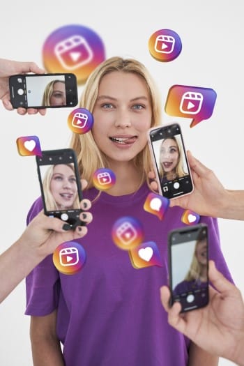 collage personas usando carretes 1 como vender en instagram