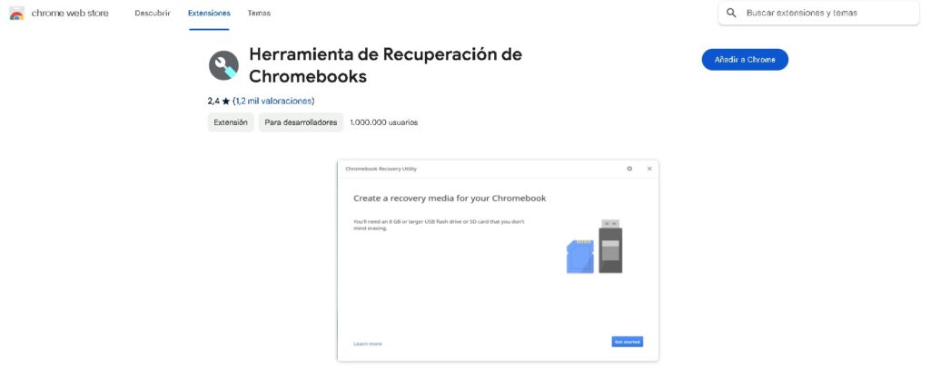 herramienta recuperación de Chromebook 